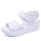Genuine leather platform sandals with thick sole and ankle straps, designed by eprolo for stylish summer footwear.
