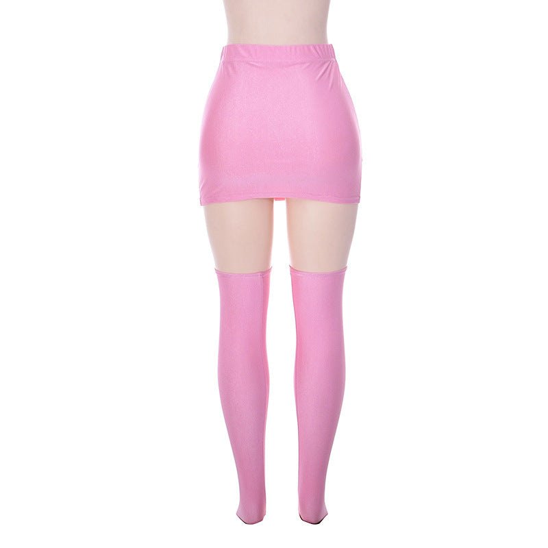 Pure Color Tight Hip Skirt Skirt Half Socks Casual SuitElevate your wardrobe with our Pure Color Tight Hip Skirt! This versatile and stylish skirt comes in a variety of vibrant hues and features a trendy exposed navel deSkirtsPlush Fashions ShopPlush Fashion Shop