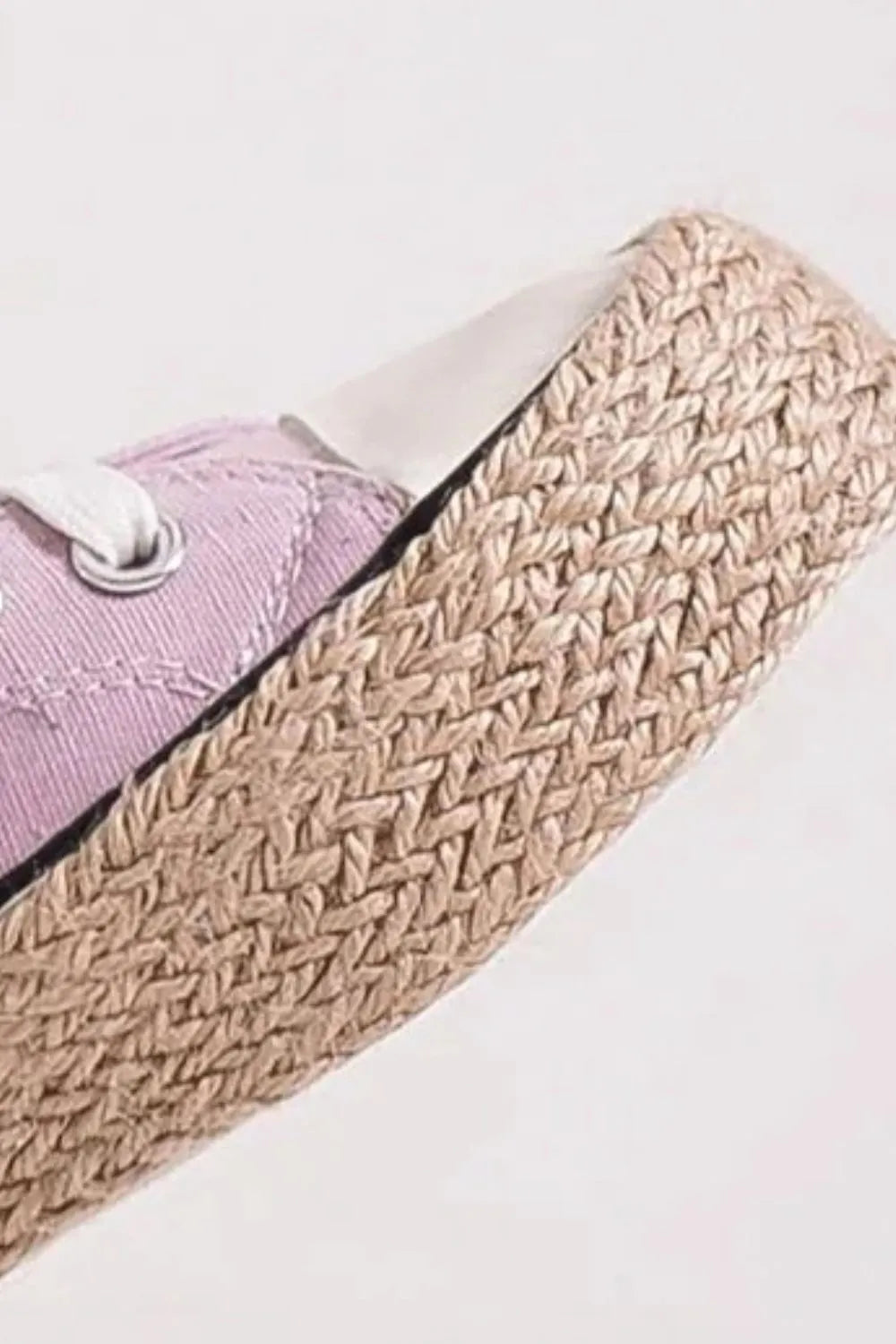 Beast Fashion lace-up woven espadrille sole sneakers by Trendsi, featuring a casual design with woven fabric and flat rubber sole.