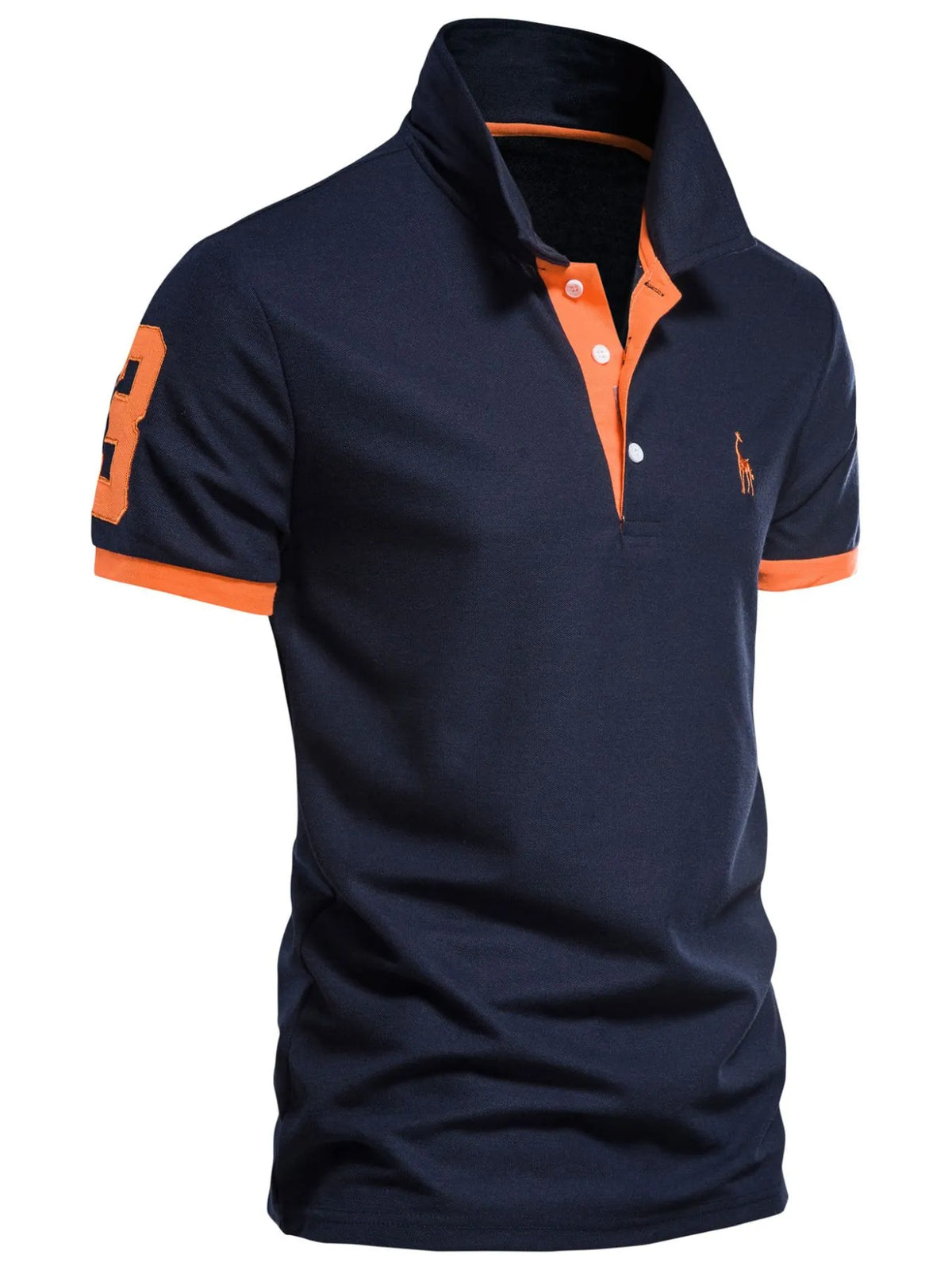 Men's full size classic polo shirt with contrast trim in plus size, featuring a collared design and short sleeves.