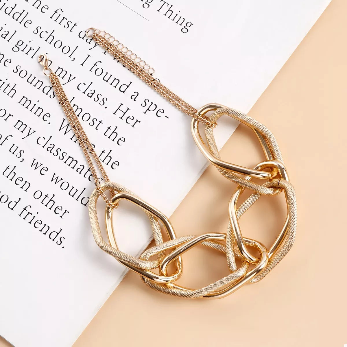 18K gold-plated chain necklace with a sleek, elegant design, perfect for layering or standalone wear.