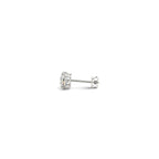 Lab-grown round diamond stud earrings in 14k white gold with G/VS2 clarity, featuring 1/2 carat total weight.