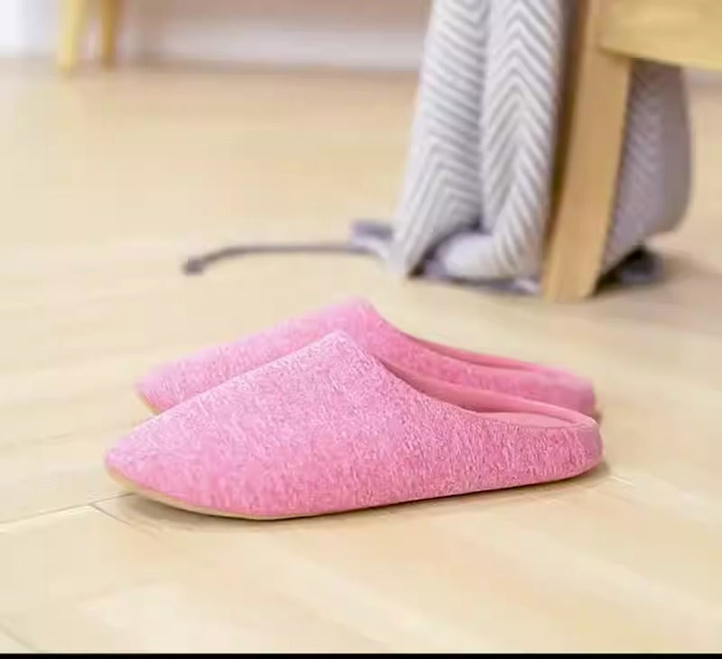 Soft cotton indoor slippers from Plush Fashion Hub with a minimalist design, featuring a cozy and comfortable fit.