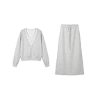 Eprolo cozy chic faux two-piece hoodie and drawstring skirt set, soft fabric with hood and stylish skirt, perfect for casual wear.