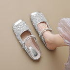 Pearl Embellished Minimalist Slide Sandals