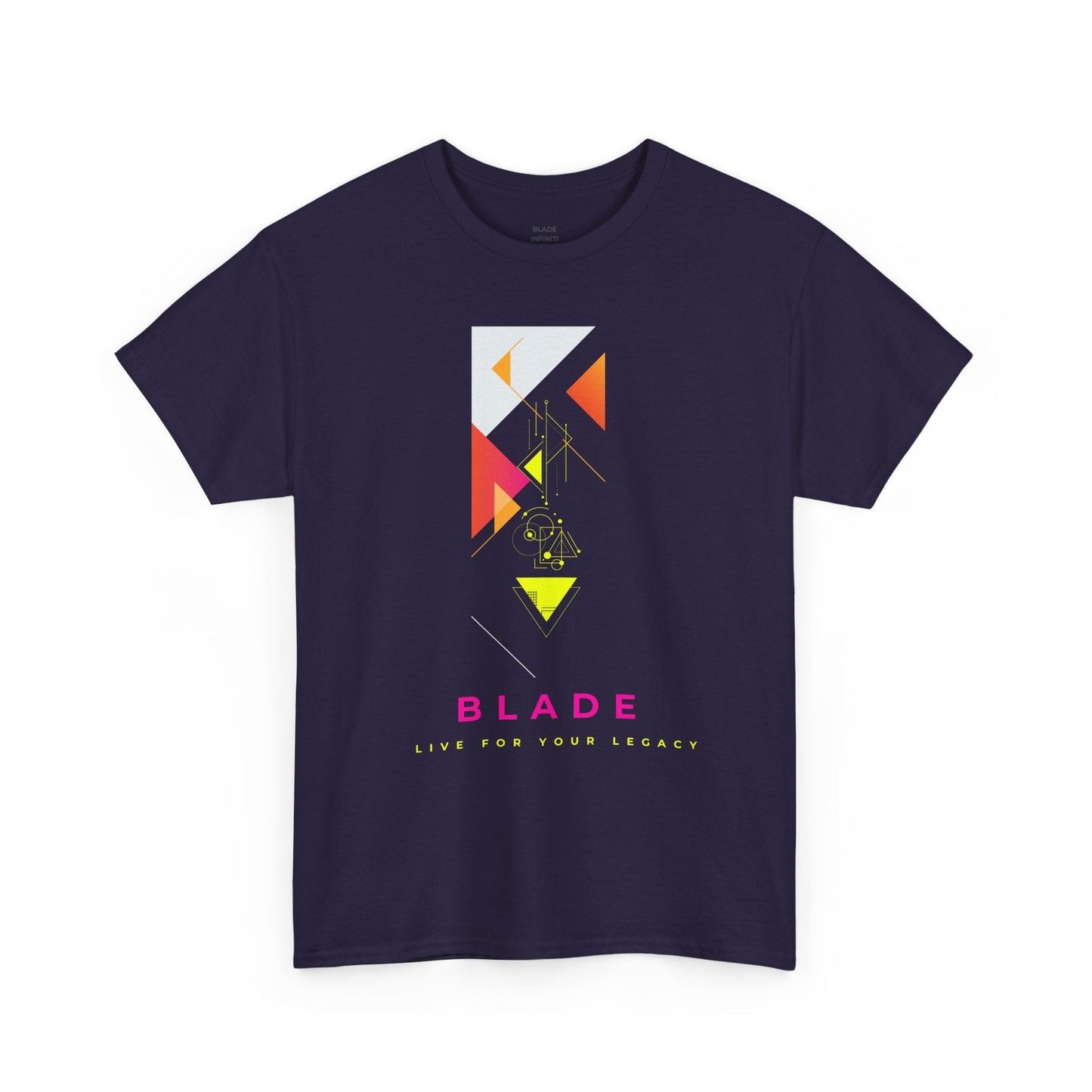 Pink and green neon geometric design T-shirt by Printify, featuring a colorful, modern pattern on a casual tee.
