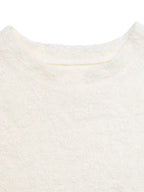 Textured paisley pattern casual T-shirt from Trendsi, showcasing a comfortable tops design with intricate paisley fabric detail.