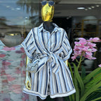 Coastal Chic Striped Two-Piece Short Set