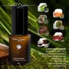 Timeless Organics Skin Care Timeless Eye Serum in a sleek bottle, designed to reduce puffiness and brighten the under-eye area.