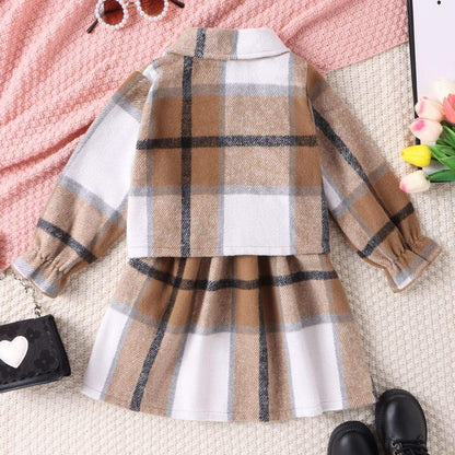 Turtleneck Plaid Dress Plaid Jacket Two-piece SetDiscover the perfect balance of fashion and comfort with our Turtleneck Plaid Dress Plaid Jacket Two-piece Set. Made from high-quality polyester, the unique plaid pa2 piece setPlush Fashions ShopPlush Fashion Shop