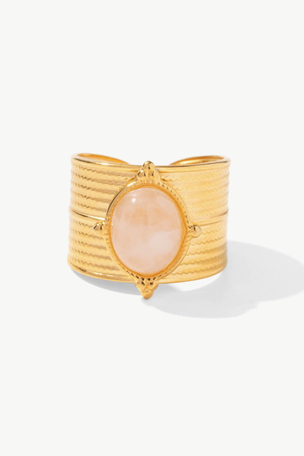 18K gold-plated wide open ring from Plush Fashion Hub featuring a sleek, modern design and smooth, polished finish.
