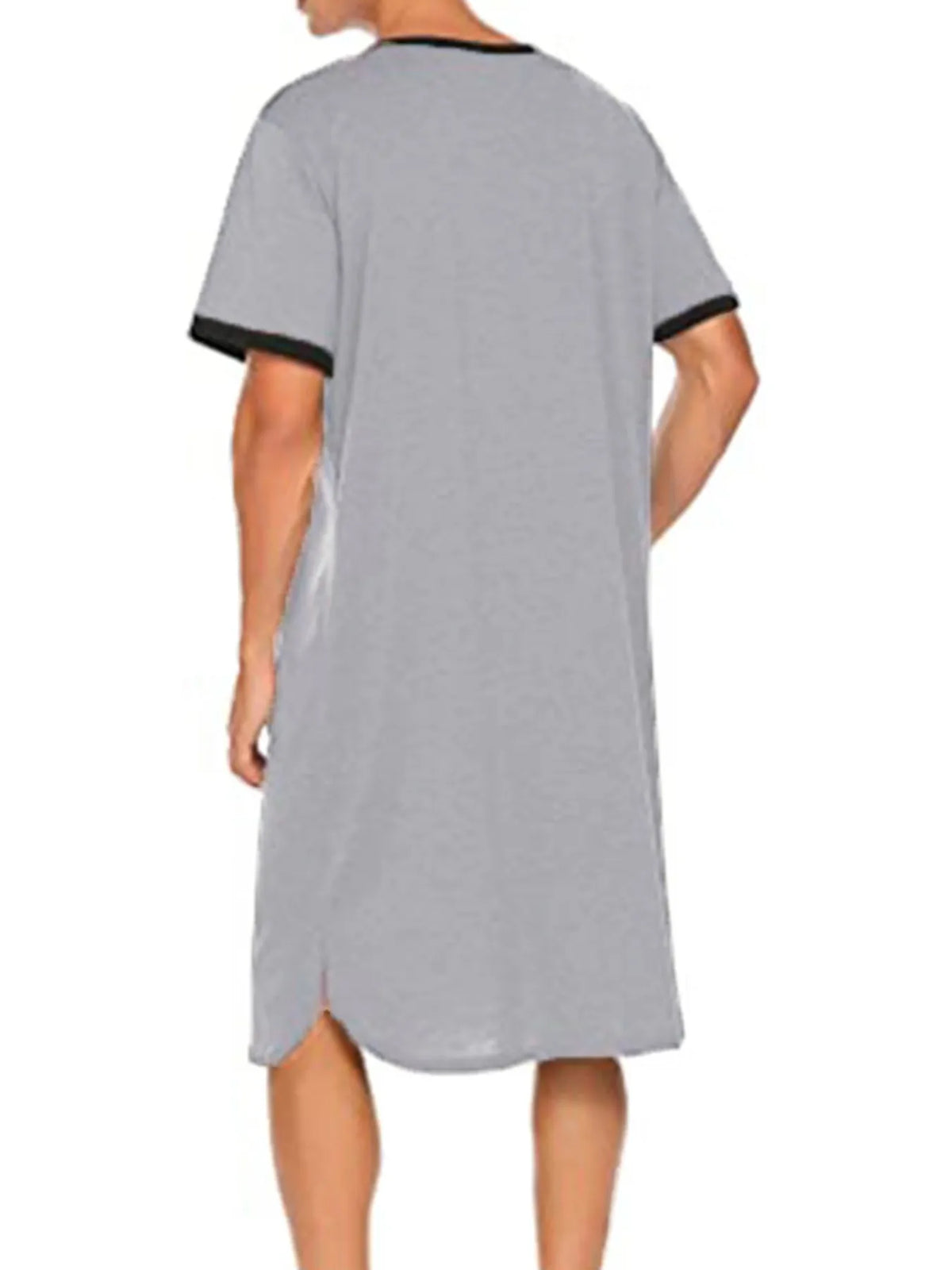 Men's plus size loungewear with contrast trim, short sleeve design, made by Plush Fashion Hub, visible in comfortable, relaxed fit.