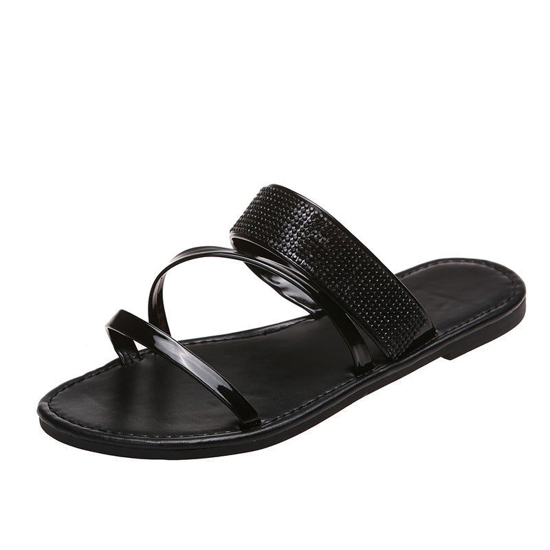 LadyShow women's casual rhinestone outdoor sandals with breathable straps and stylish design, perfect for summer wear.