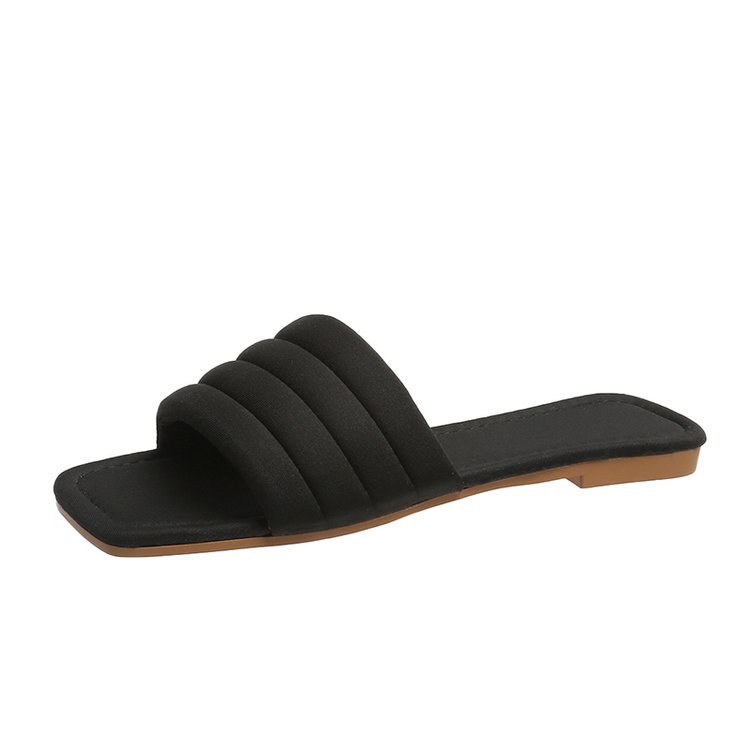 European and American summer fashion suede square head casual beach sandals in neutral tones, stylish and comfortable for warm weather.