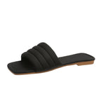 European and American summer fashion suede square head casual beach sandals in neutral tones, stylish and comfortable for warm weather.