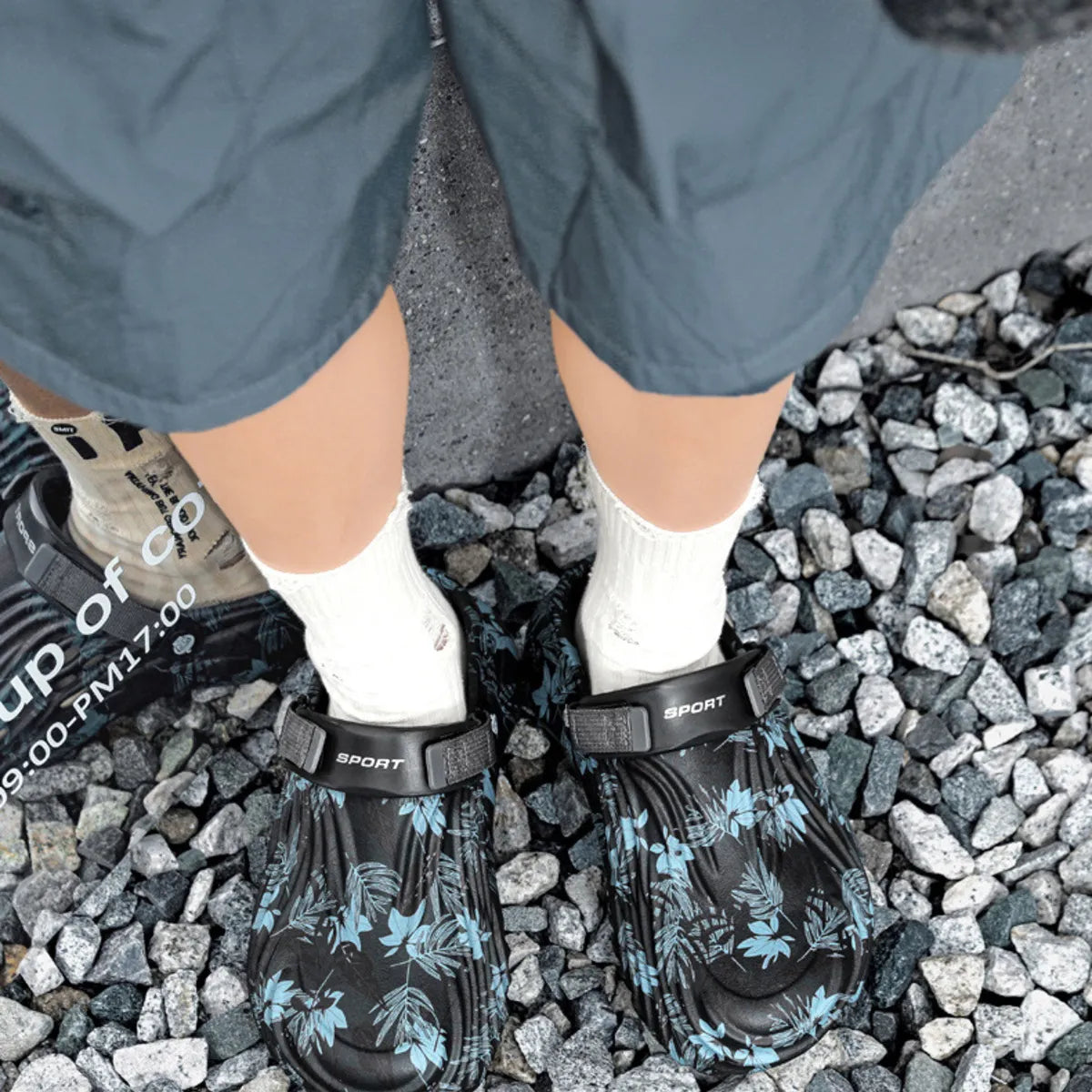 Men's floral pattern comfort breathable sandals from Plush Fashion Hub, featuring colorful floral design and cushioned footbed.