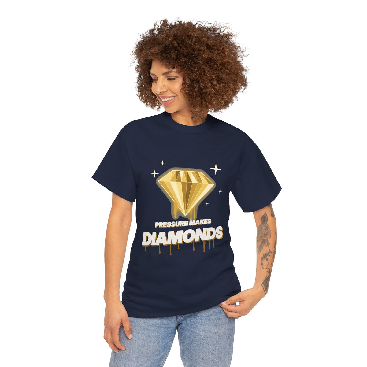 Pressure Makes Diamonds Tee – Black & Gold Streetwear