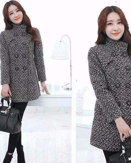 Fashion Thick Plaid woolen coat women's clothing - Plush Fashion Shop #