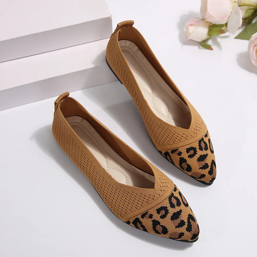 Point toe mesh flat slip-on shoes from Trendsi, featuring a sleek design and breathable mesh material for stylish comfort.