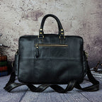 Pi-Mart first layer cowhide men's briefcase with 16-inch large capacity, featuring durable leather and multiple compartments.