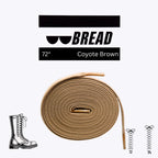 Coyote brown elastic shoelace by Bread, showing a close-up of the stretchy, durable laces suitable for sneakers or casual shoes.