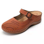 Women's large wedge heel vintage scrub air breathable sandals with open toes and adjustable straps, designed for comfort and style.