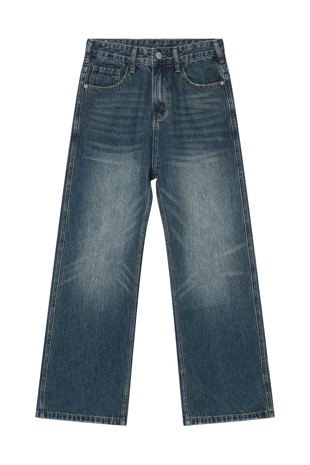 Plush Fashion Hub bootcut denim jeans with classic pockets, relaxed fit, and stylish design for casual wear.
