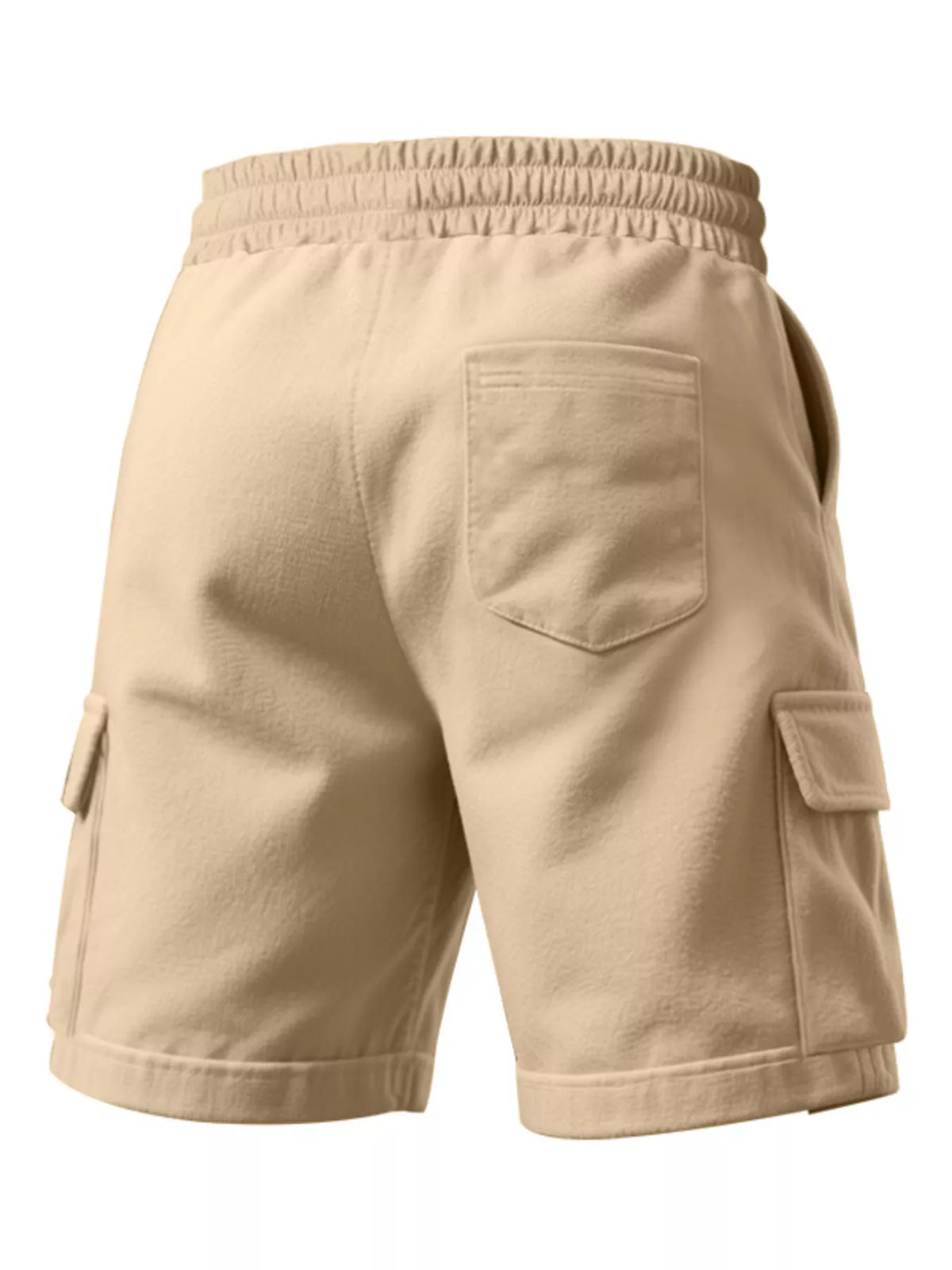 Full-size men's drawstring shorts with pockets, plus size, in a casual style, from Plush Fashion Hub.