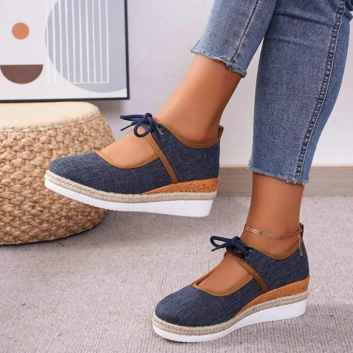 Tied Cutout Wedge Slip-Ons - Plush Fashion Shop #