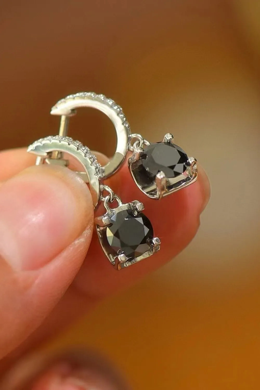 925 Sterling Silver Moissanite Drop Earrings featuring sparkling 2-carat stones, elegant jewelry for special occasions