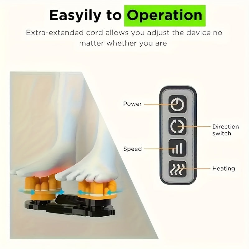 Nuvrek Foot Massager from Trendy Attic Store, showcasing a device with heat and relaxation features for improved circulation.