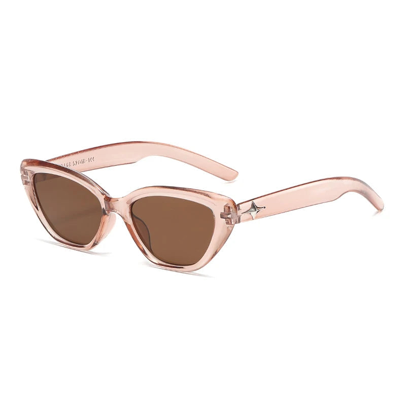 Stylish cat eye sunglasses for women and men with rice nail design, featuring classic eyewear style by Plush Fashion Hub.