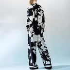 Black and White Floral Two-Piece Set