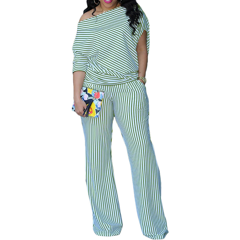 Eprolo asymmetrical off-shoulder two-piece set featuring stylish tops with unique hem details and trendy design.