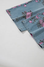 Esme floral print bootcut jeans by Threaded Pear, showcasing a stylish floral design and classic denim fit.