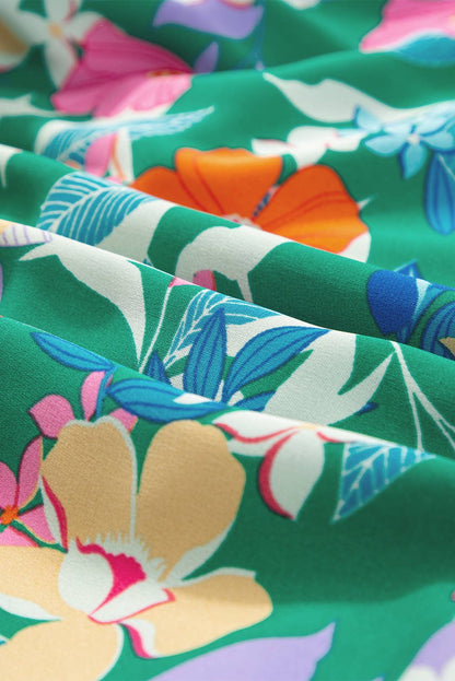 Floral Ruffle Green Tiered Maxi Dress Pretty Little Patriot