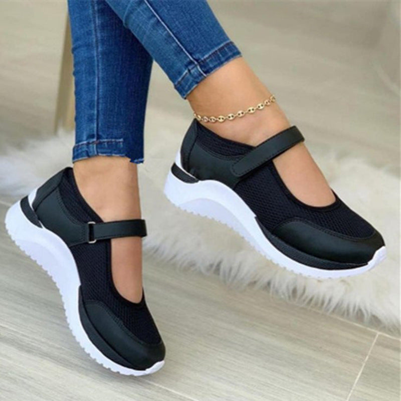 Women's round toe velcro platform sandals with chunky soles and adjustable straps, stylish and comfortable from LadyShow.Store.