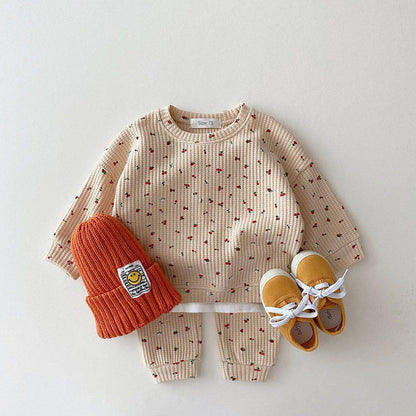 Infant & Kids Waffle Sweatshirt Casual SetDress your little one in stylish comfort with our Infant &amp; Kids Waffle Sweatshirt Casual Set. Made with soft-treated cotton fabric, this two-piece set includes ababy sweatersPlush Fashions ShopPlush Fashion Shop