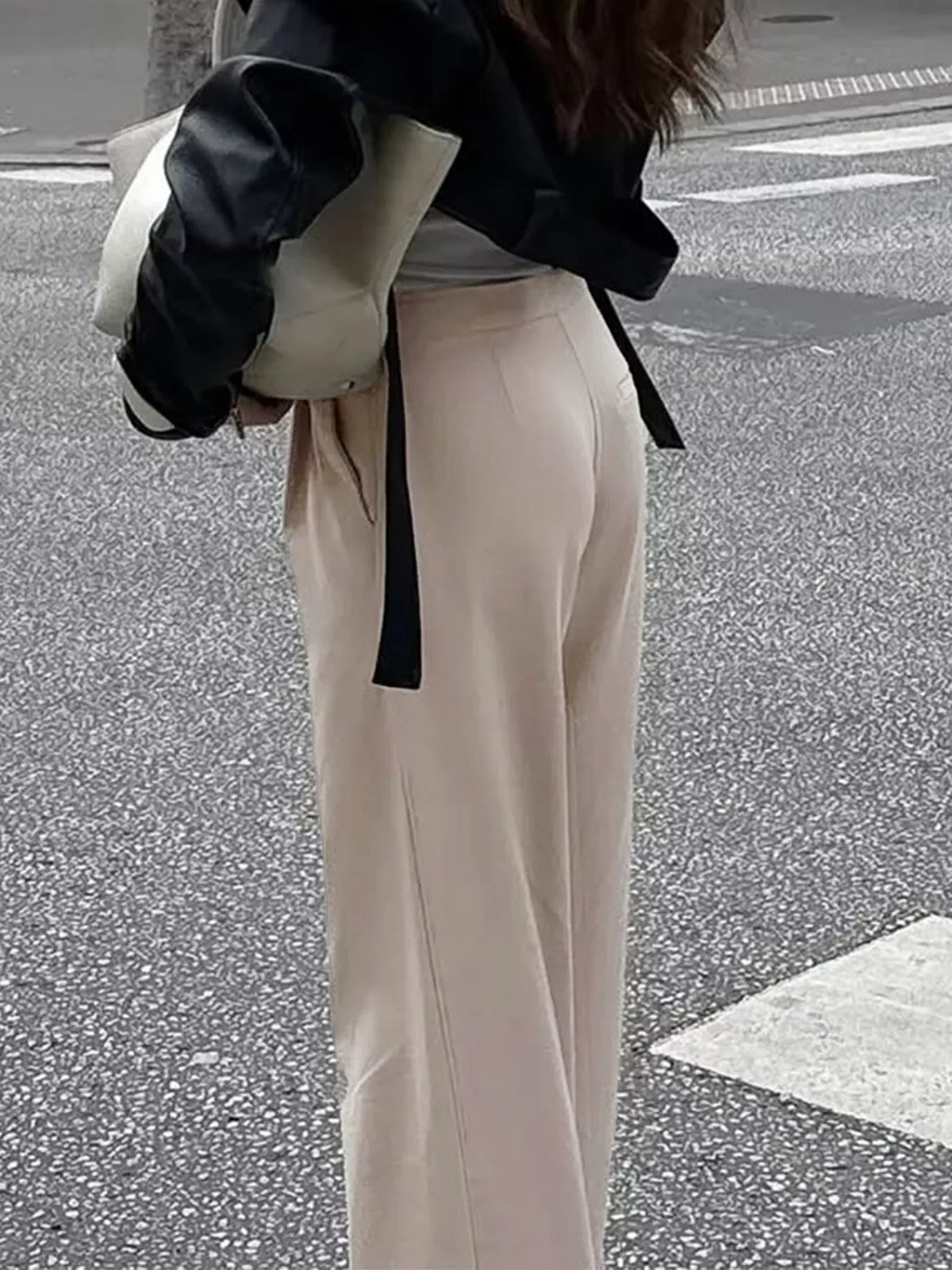Plush Fashion Hub wide-leg pants with drawstring waist, soft plush fabric and casual relaxed fit.