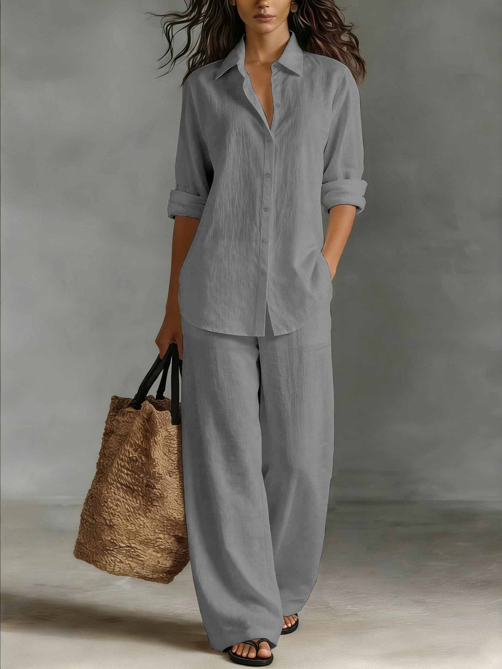 Women's Bohemian top and pants set by FitiqueFit, casual resort lounge co-ord, featuring relaxed fit, boho style, perfect for leisure wear.