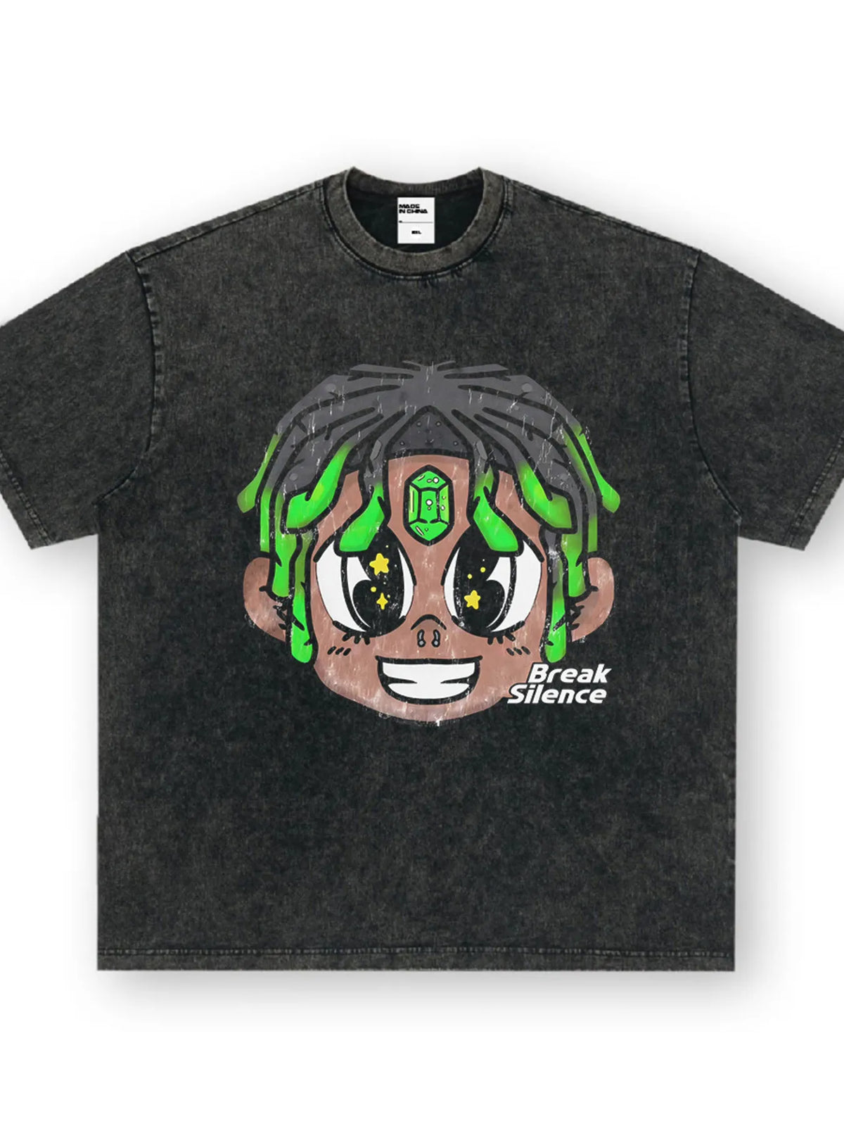 Men's oversized streetwear T-shirt by Plush Fashion Hub with colorful cartoon graphic on cotton-blend fabric.