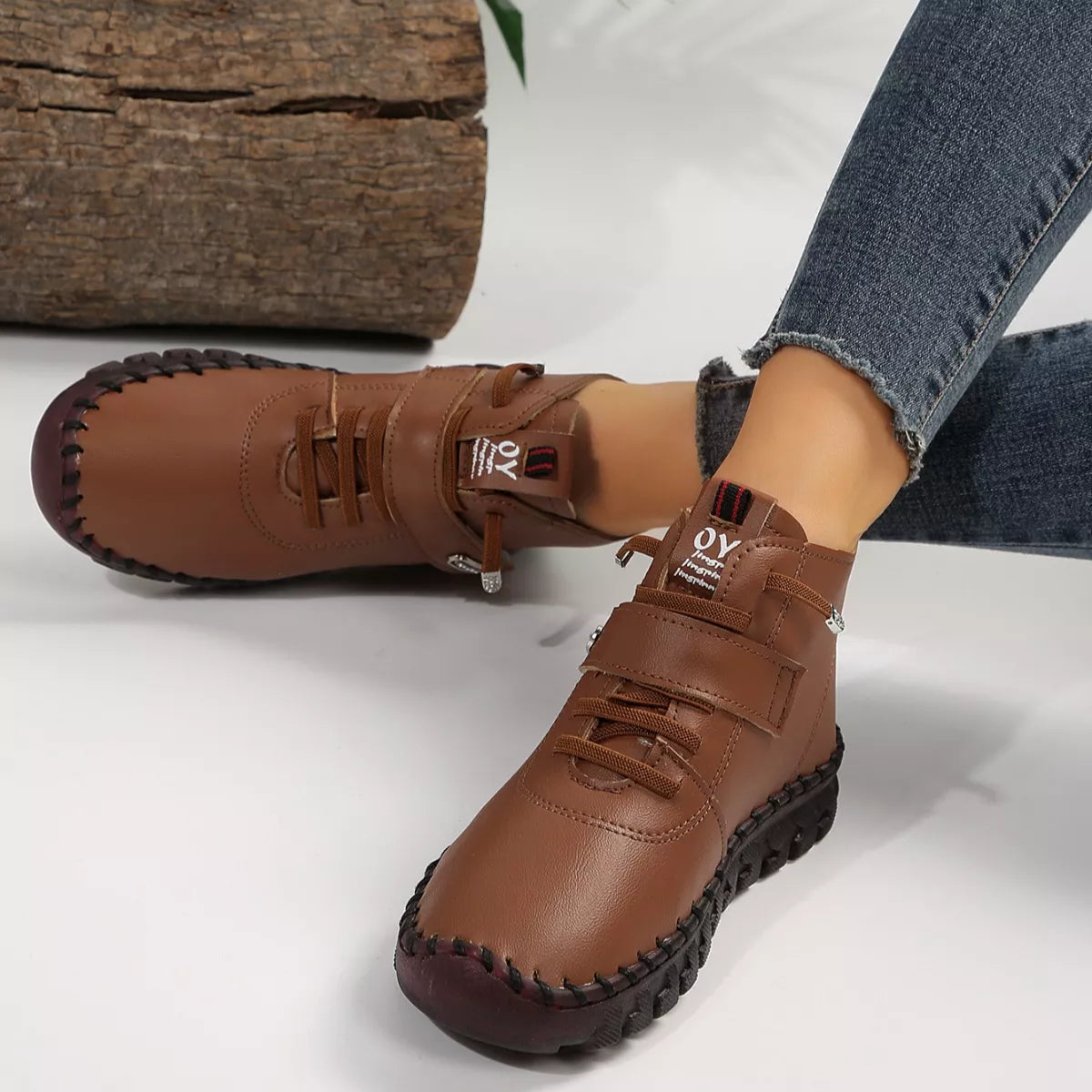 Trendsi lace-up platform ankle boots with chunky heels and stylish design, perfect for casual or edgy outfits.