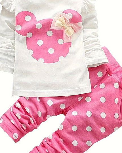 Baby Girl  2 Pieces Long Sleeved Cute Toddler Infant Tops and Pants Set - Plush Fashion Shop #