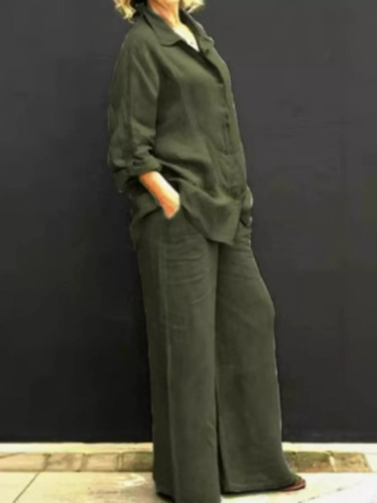 Plus size plush fashion hub loungewear set with long sleeve shirt and pants, comfortable and stylish for relaxed wear