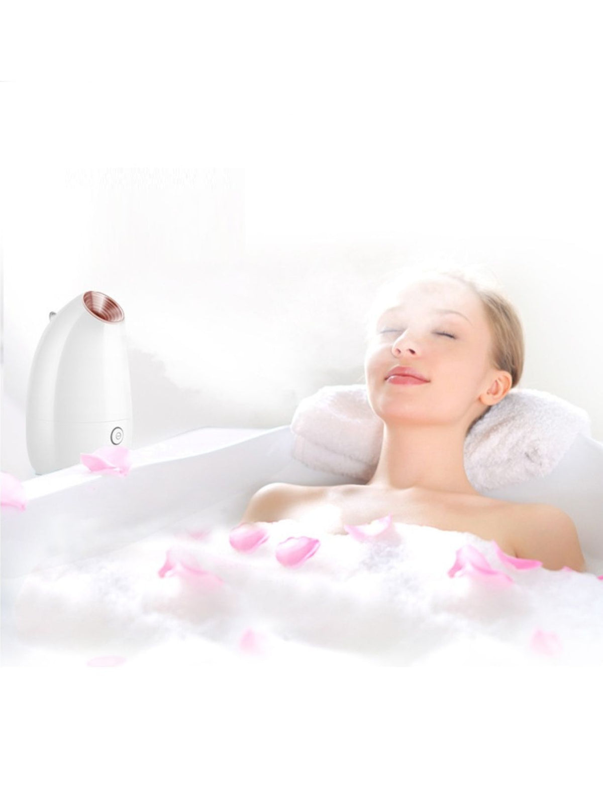 Plush Fashion Hub professional automatic facial steamer for deep pore cleansing, with steam nozzle and control panel.