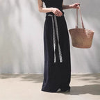 Linen off-shoulder asymmetric casual set by FitiqueFit in two colors, featuring relaxed fit and stylish design for comfortable wear.