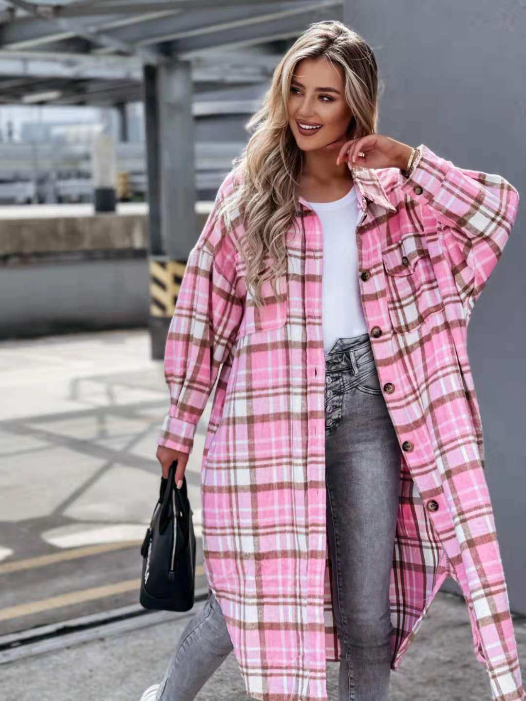 New Style Lengthened Plaid Shirt Women's ClothingExperience style and comfort with our New Style Lengthened Plaid Shirt! Made from 30%-50% cotton, this shirt features a classic check pattern and long sleeves for a ShirtPlush Fashions ShopPlush Fashion Shop