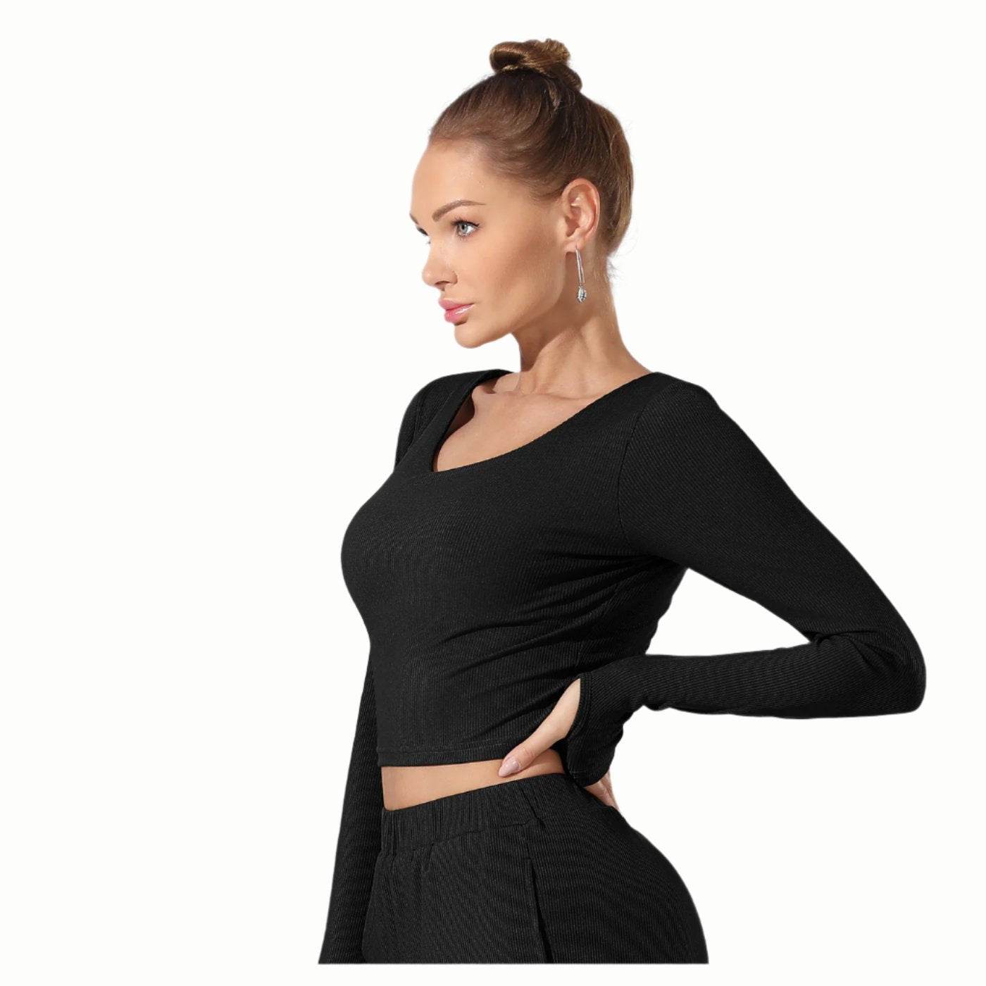 Women's Fashion Simple Solid Color BodysuitUpgrade your wardrobe with our Women's Fashion Simple Solid Color Bodysuit! Available in classic black or stylish coffee, this versatile bodysuit is perfect for any Yoga suitPlush Fashions ShopPlush Fashion Shop