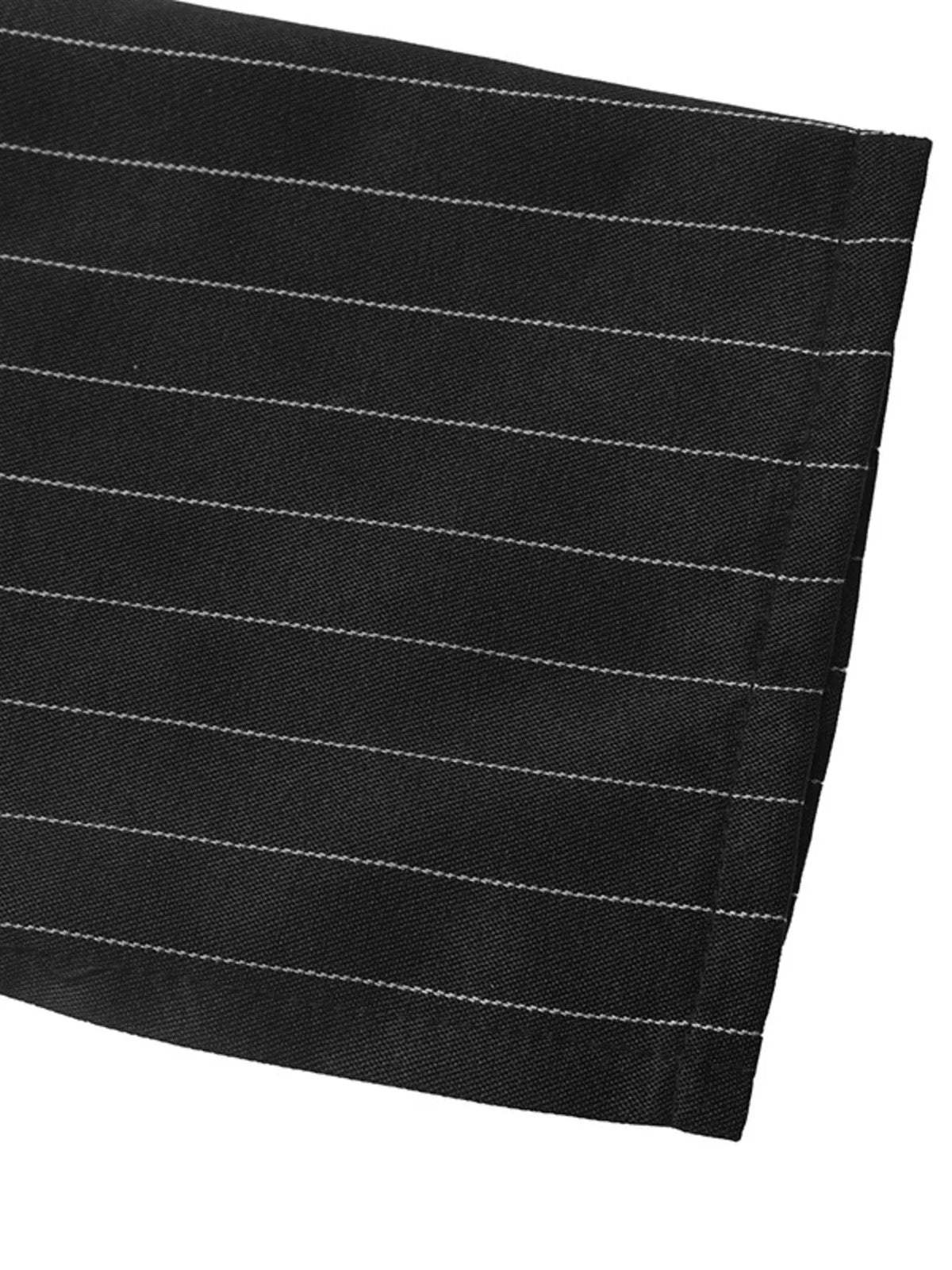 Striped long sleeve peplum blouse for women by Trendsi, featuring a fitted silhouette and stylish design.