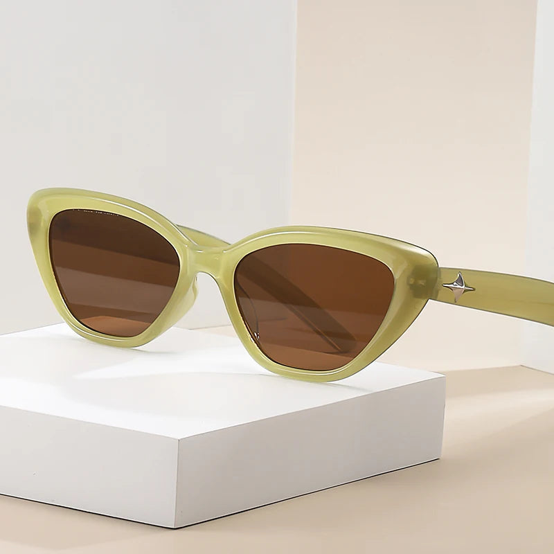 Fashion cat eye sunglasses for women and men with classic rice nail design, stylish eyewear by Plush Fashion Hub.
